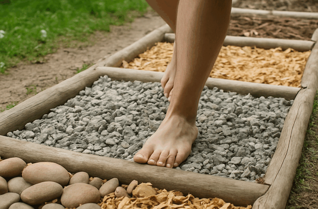 Participez à la construction d’un parcours sensoriel pieds nus à Jardins des Possibles